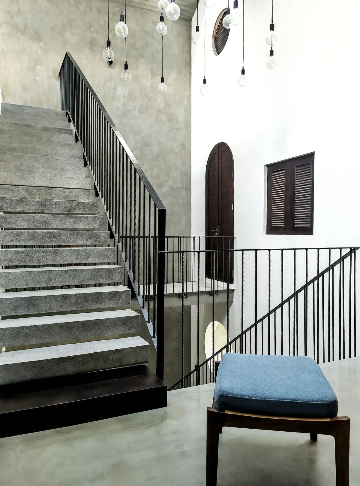 Polished concrete stairs in a contemporary space
