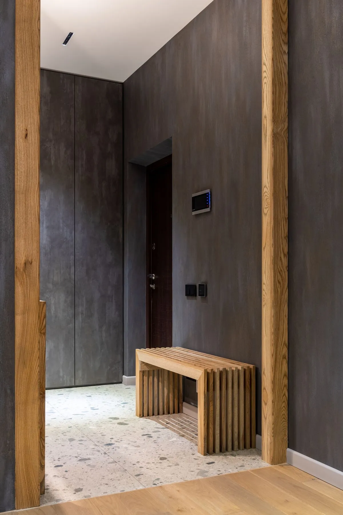 Polished terrazzo-style decorative concrete floor